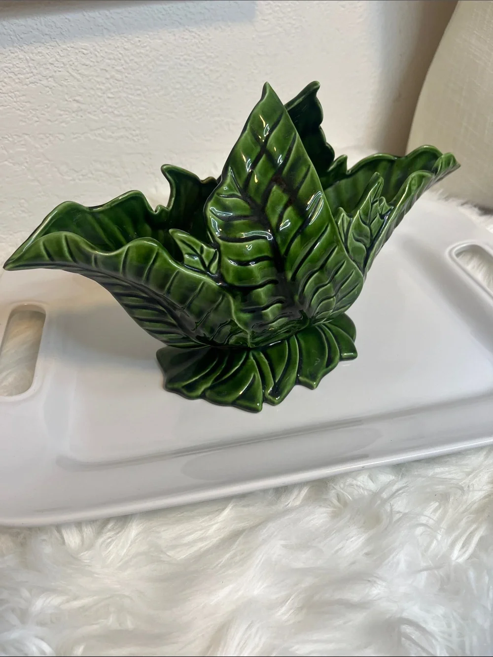 Green Leaf Ceramic Decorative Vase